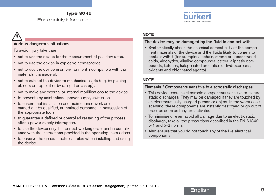 Burkert Type 8045 User Manual | Page 5 / 98