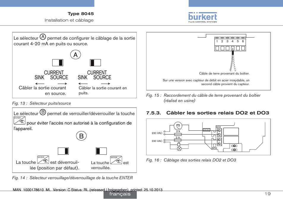 Source sink current source sink current, Off on | Burkert Type 8045 User Manual | Page 83 / 98