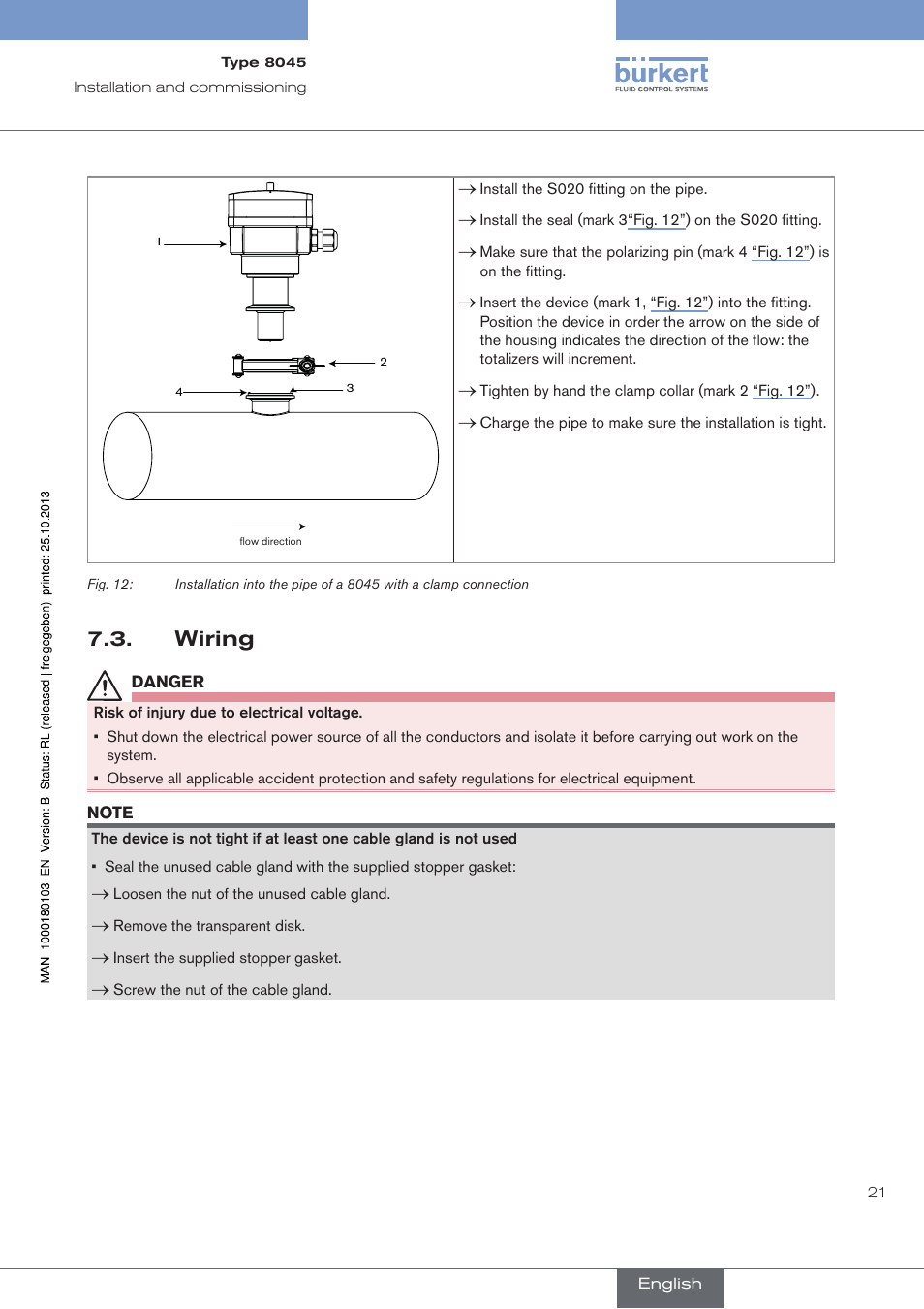 Wiring | Burkert Type 8045 User Manual | Page 25 / 74