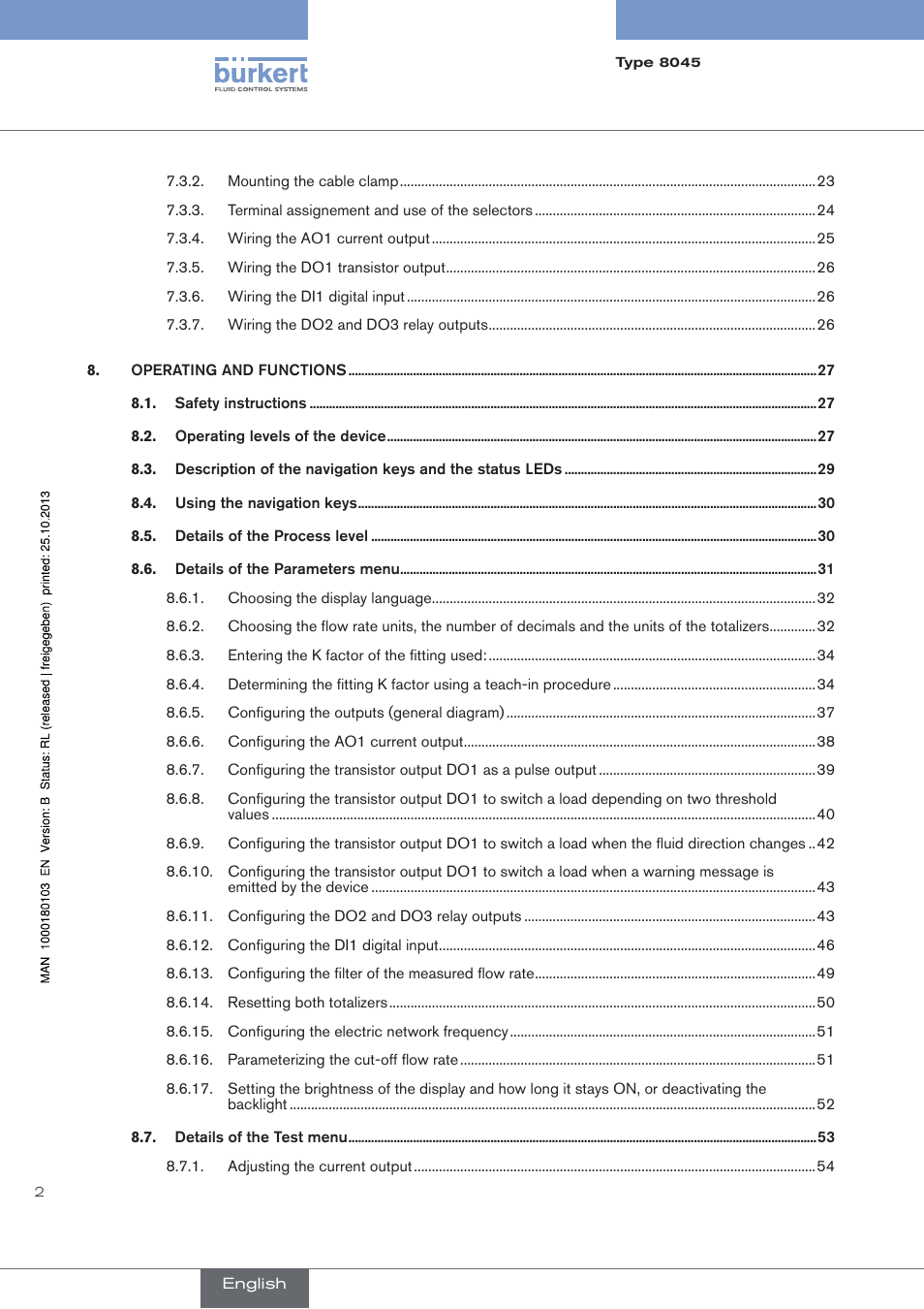 Burkert Type 8045 User Manual | Page 6 / 74