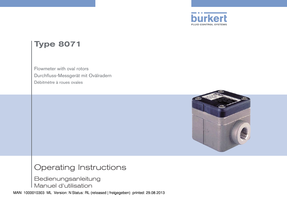 Burkert Type 8071 User Manual | 70 pages