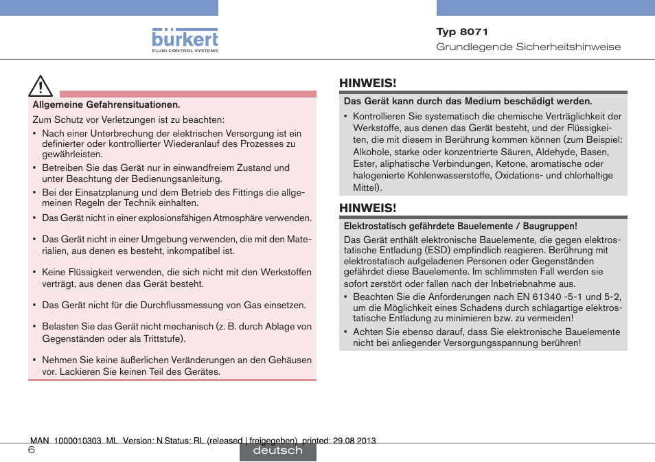 Burkert Type 8071 User Manual | Page 28 / 70