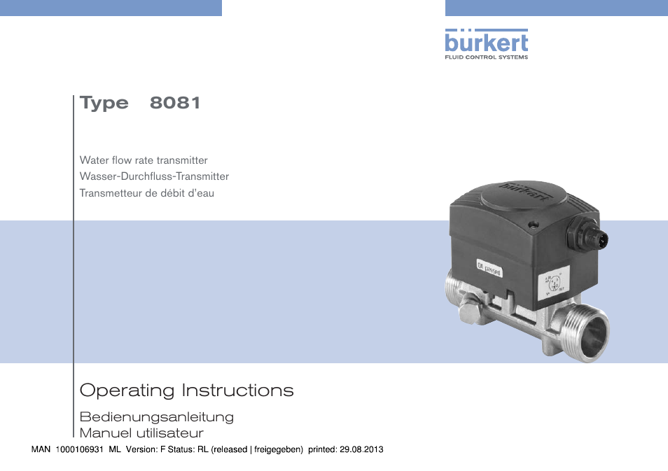 Burkert Type 8081 User Manual | 68 pages