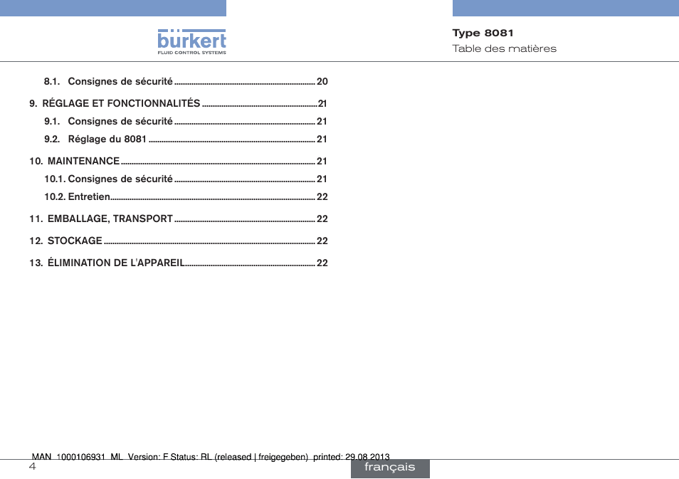 Burkert Type 8081 User Manual | Page 48 / 68