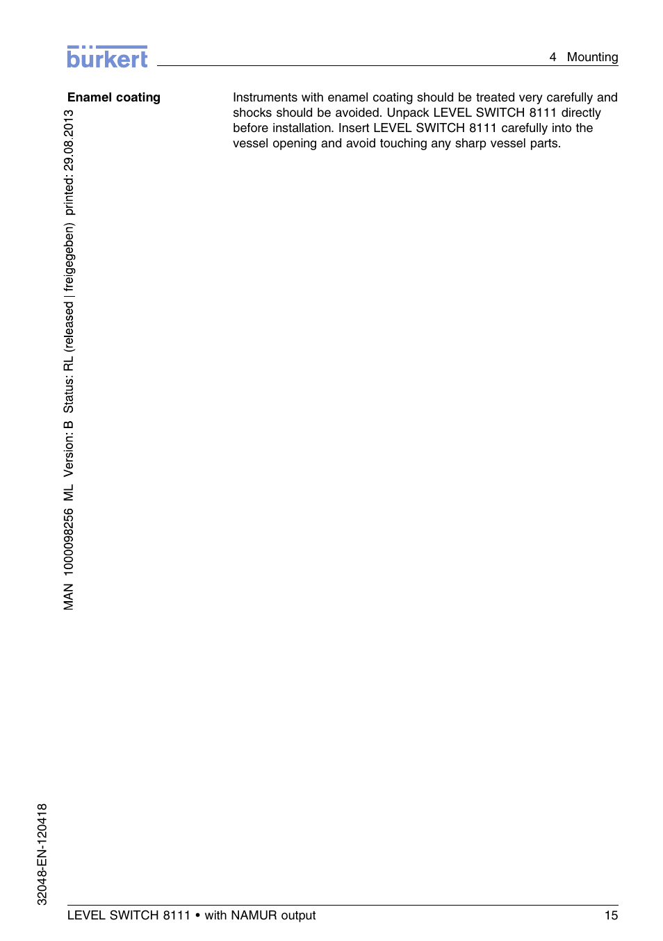 Burkert Type 8111 User Manual | Page 15 / 112