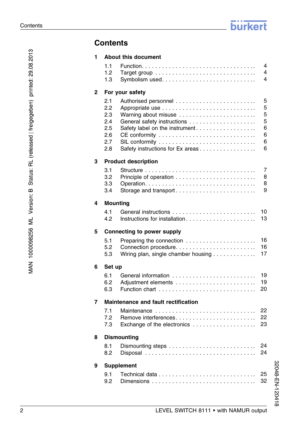 Burkert Type 8111 User Manual | Page 2 / 112