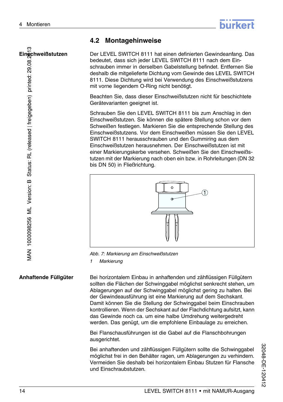 2 montagehinweise | Burkert Type 8111 User Manual | Page 50 / 112