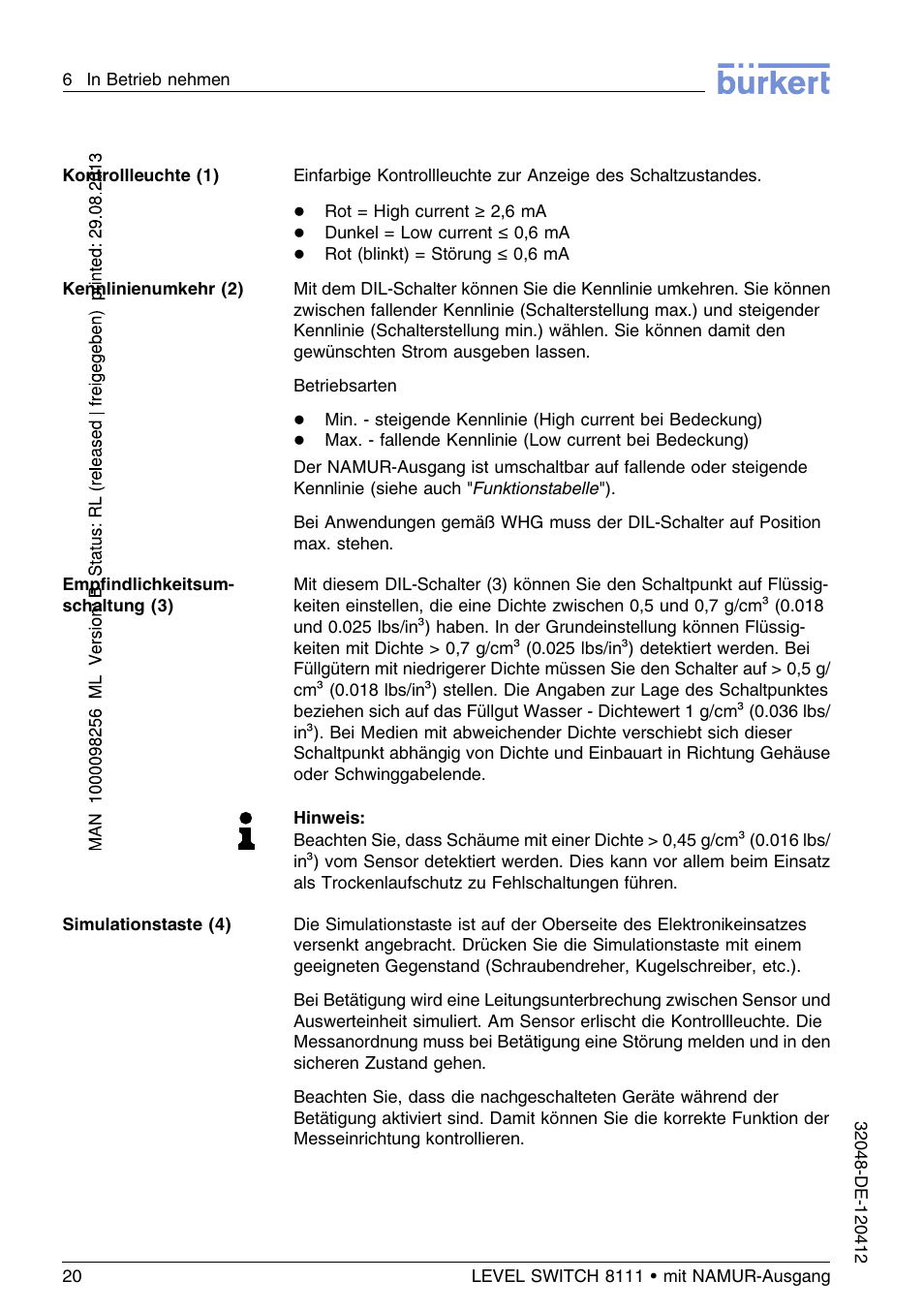 Burkert Type 8111 User Manual | Page 56 / 112