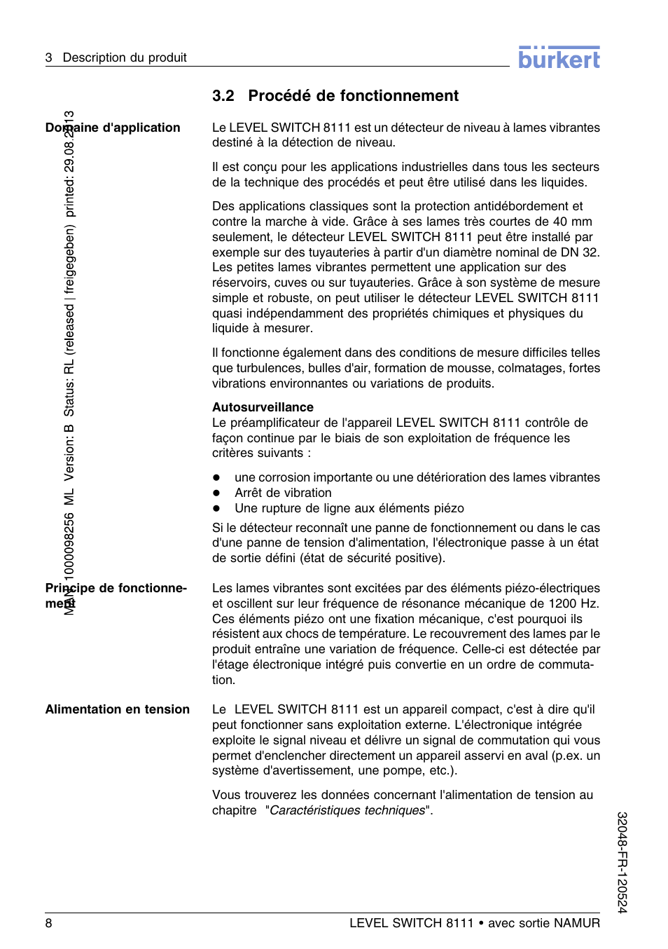 2 procédé de fonctionnement | Burkert Type 8111 User Manual | Page 80 / 112