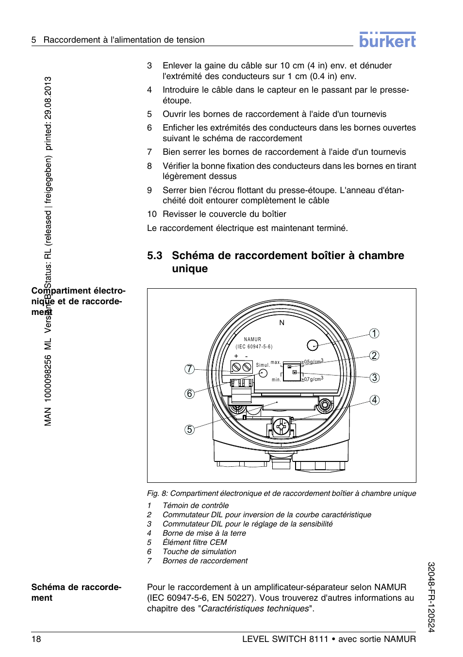 3 schéma de raccordement boîtier à chambre unique | Burkert Type 8111 User Manual | Page 90 / 112