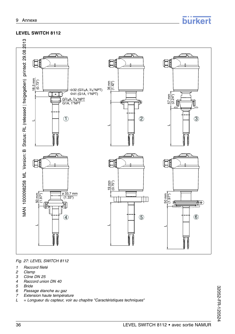 Level switch 8112 | Burkert Type 8112 User Manual | Page 108 / 112