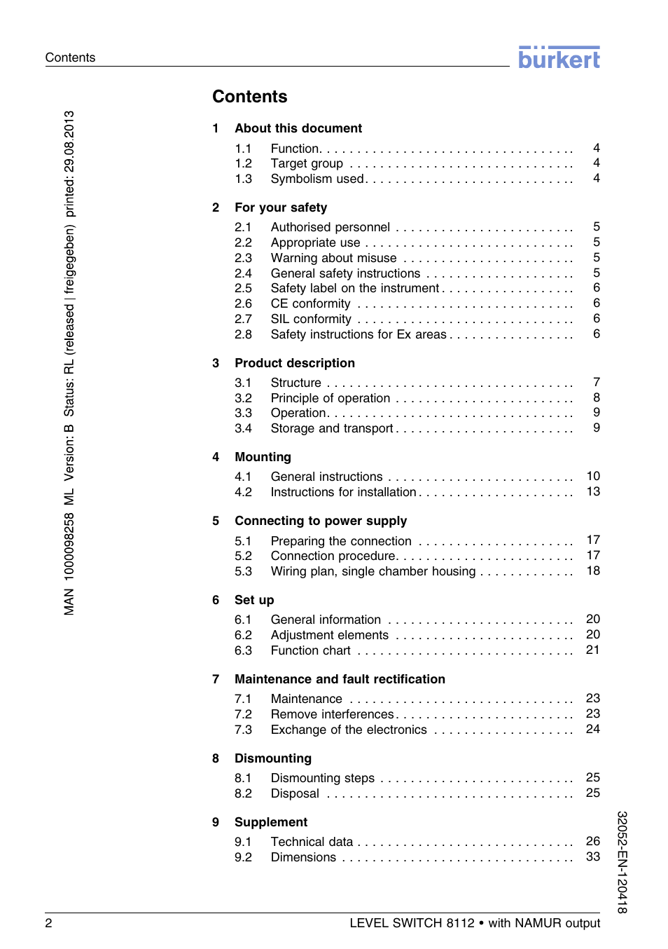 Burkert Type 8112 User Manual | Page 2 / 112