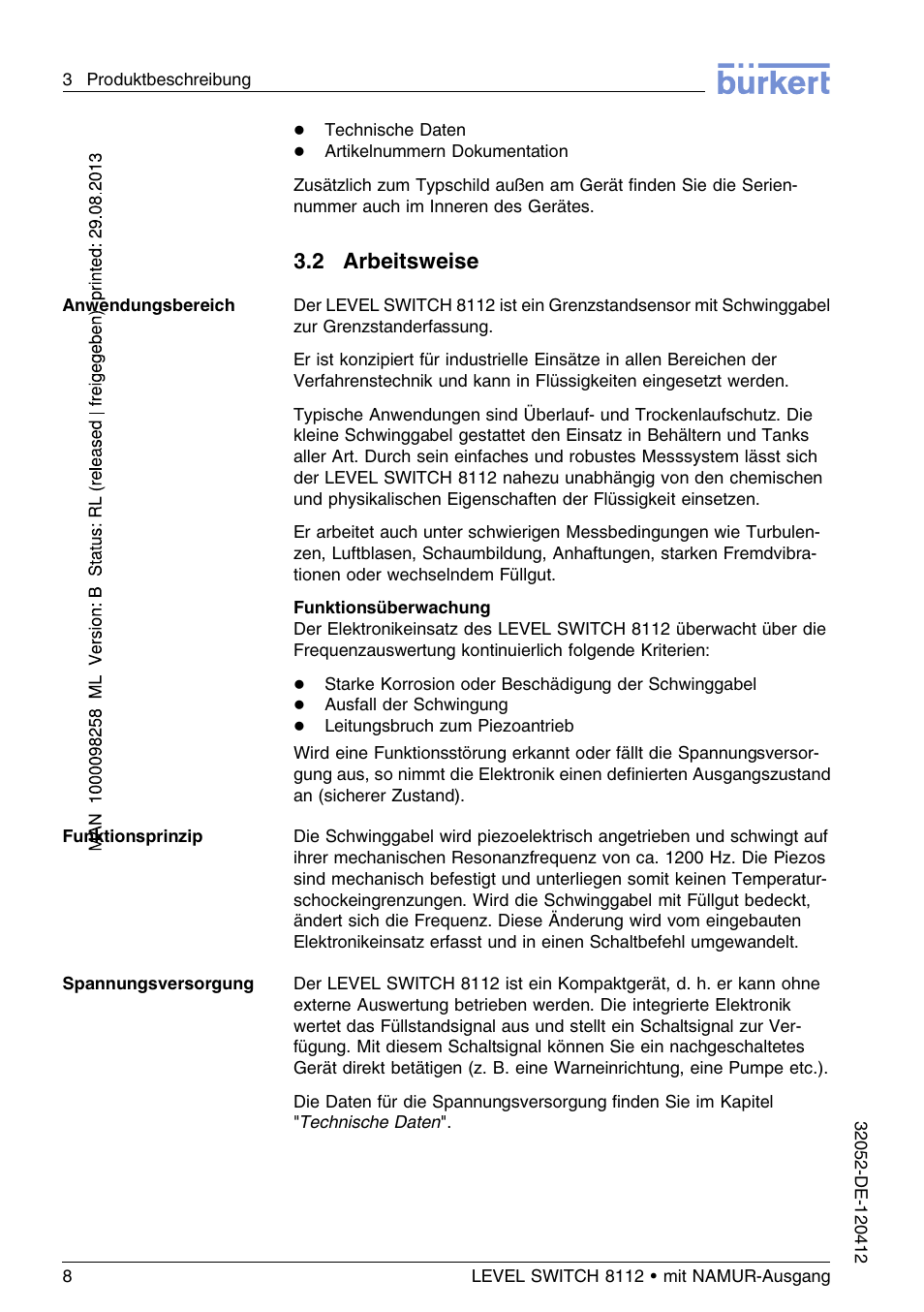 2 arbeitsweise | Burkert Type 8112 User Manual | Page 44 / 112