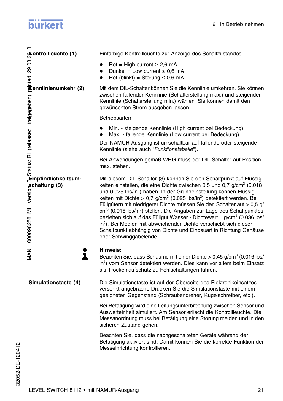 Burkert Type 8112 User Manual | Page 57 / 112