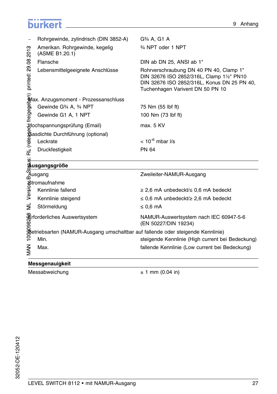 Burkert Type 8112 User Manual | Page 63 / 112