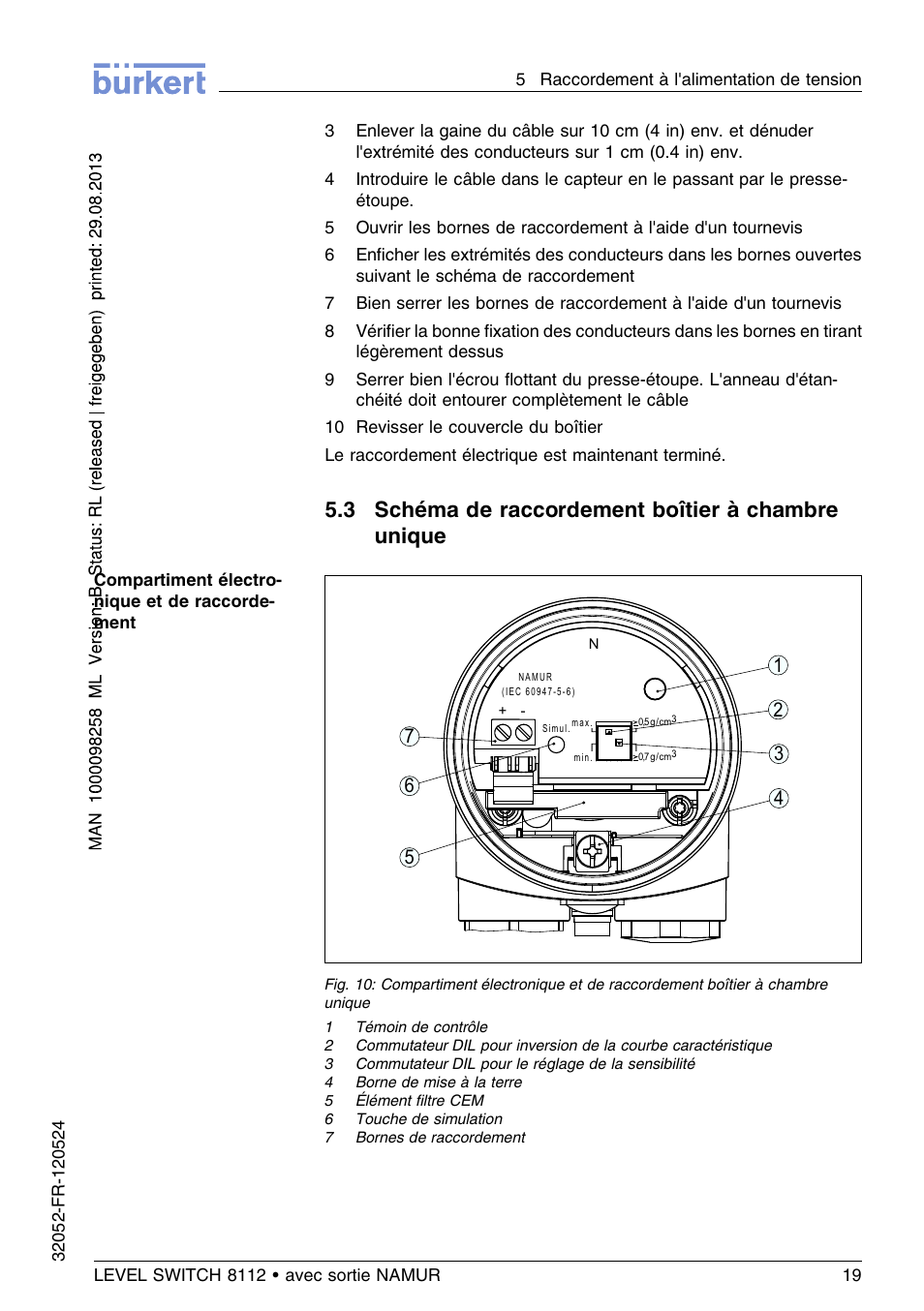 3 schéma de raccordement boîtier à chambre unique | Burkert Type 8112 User Manual | Page 91 / 112