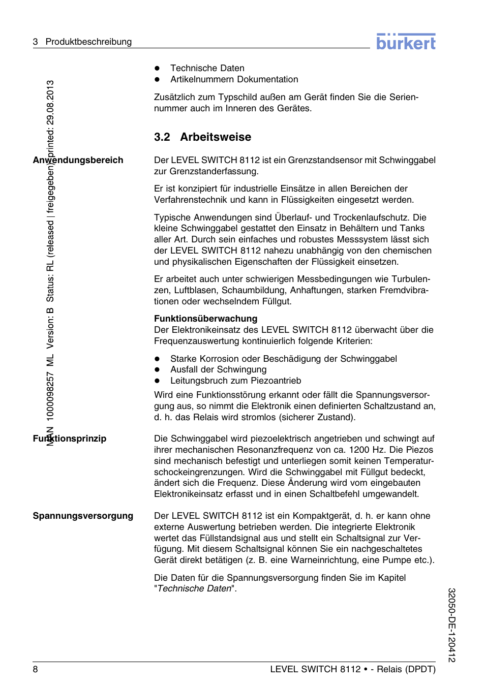 2 arbeitsweise | Burkert Type 8112 User Manual | Page 44 / 116