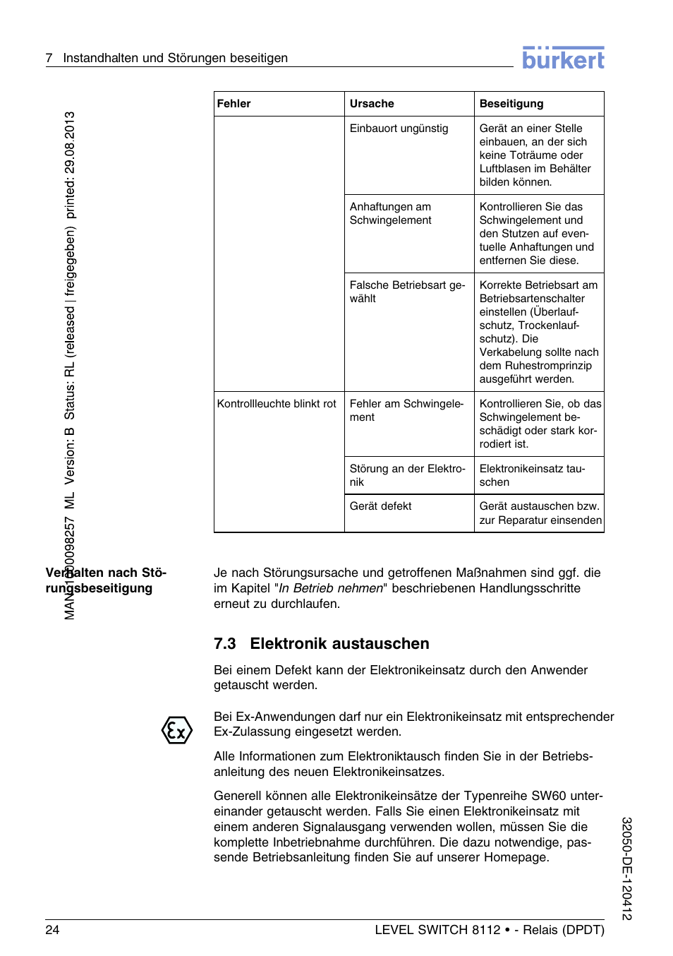 3 elektronik austauschen | Burkert Type 8112 User Manual | Page 60 / 116