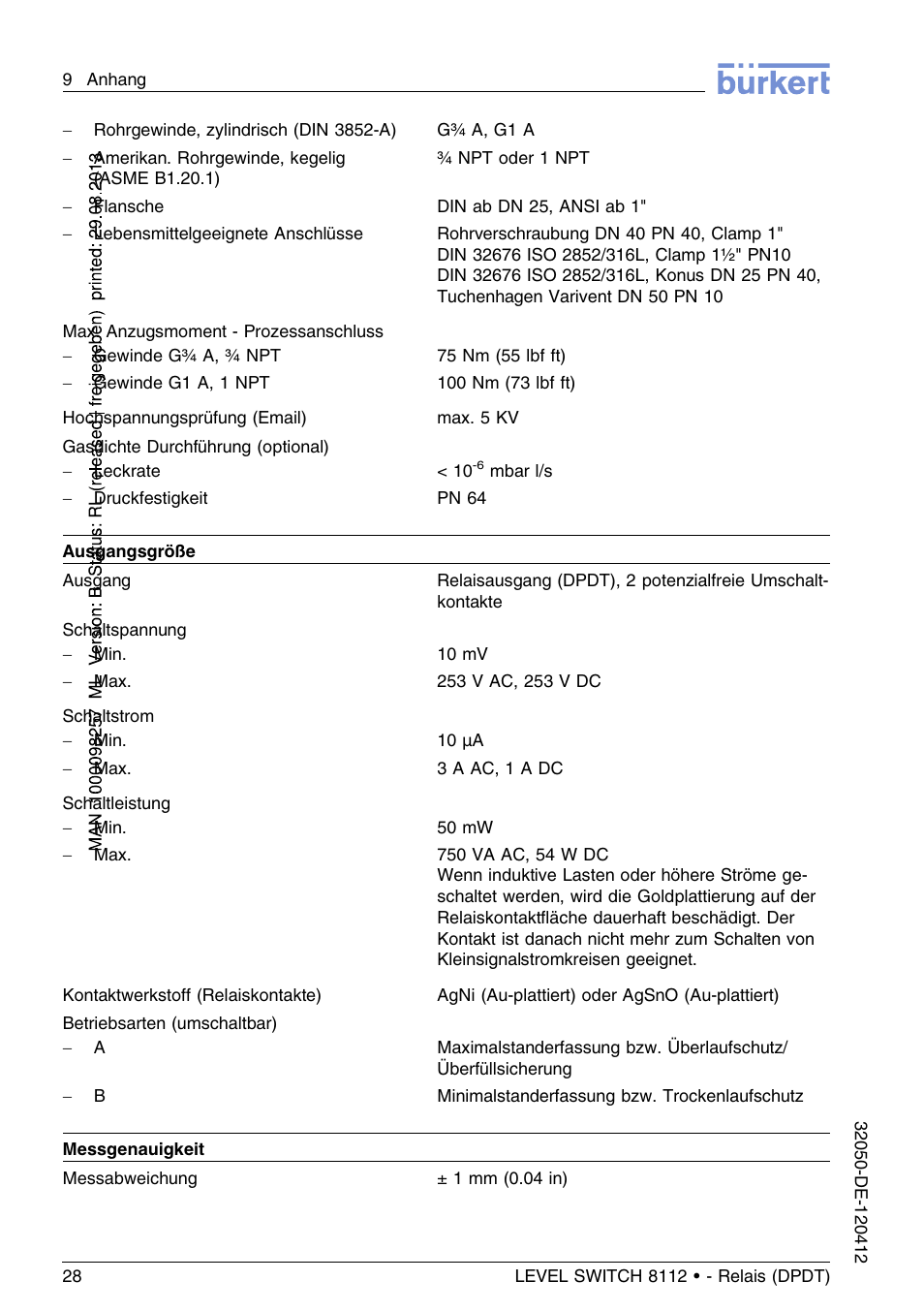 Burkert Type 8112 User Manual | Page 64 / 116