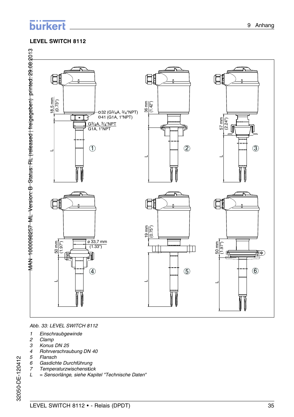 Level switch 8112 | Burkert Type 8112 User Manual | Page 71 / 116