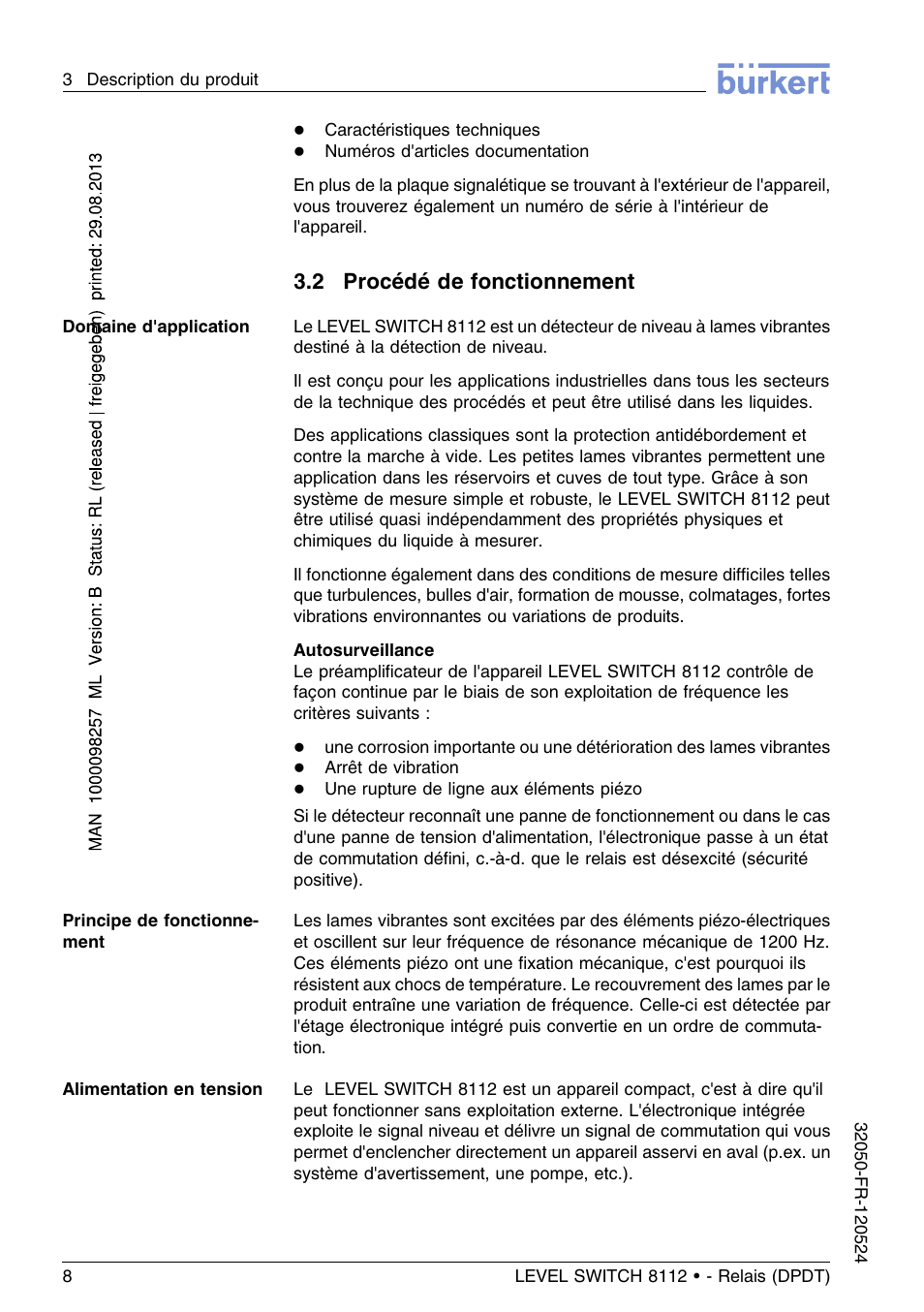 2 procédé de fonctionnement | Burkert Type 8112 User Manual | Page 84 / 116