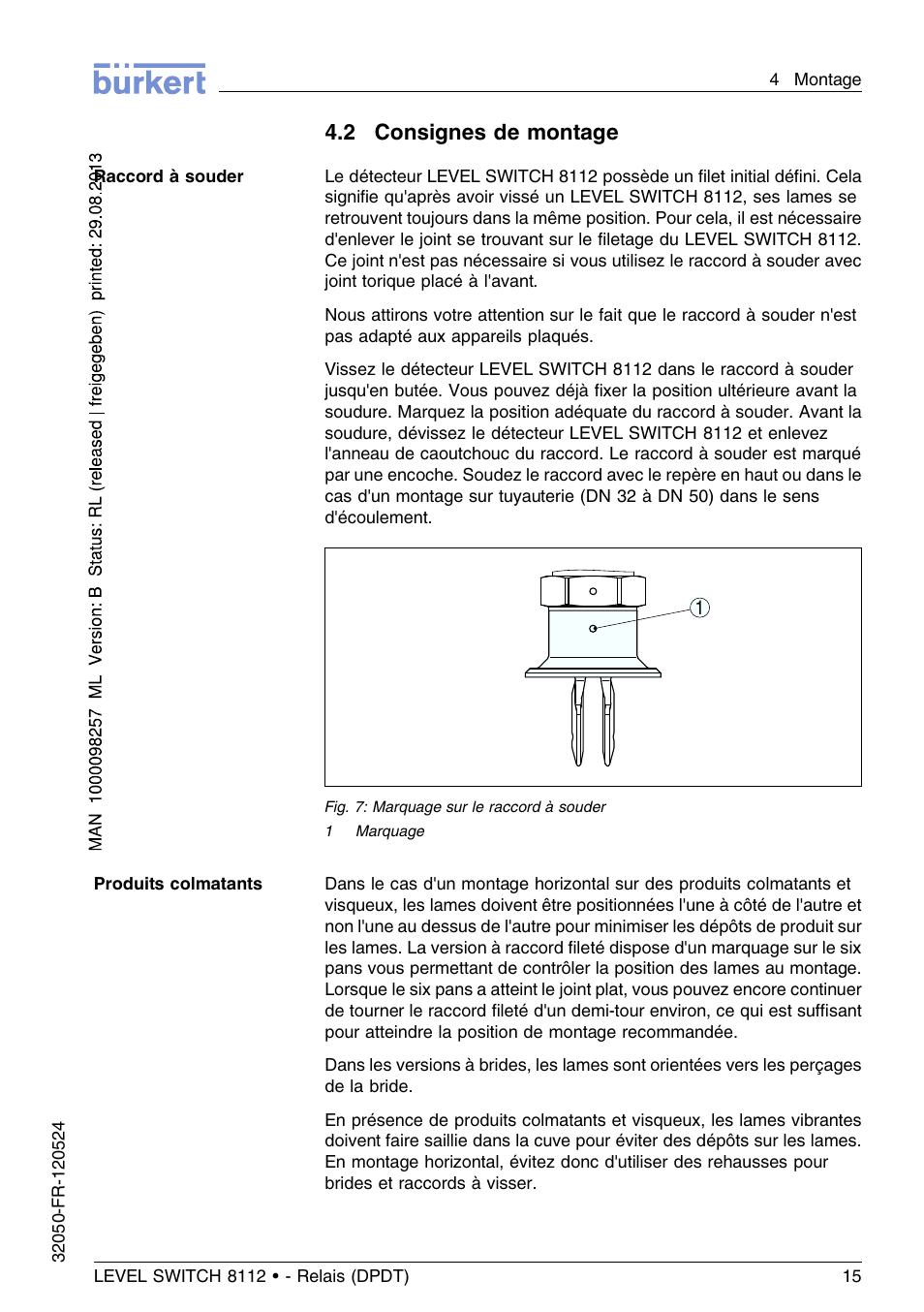 2 consignes de montage | Burkert Type 8112 User Manual | Page 91 / 116