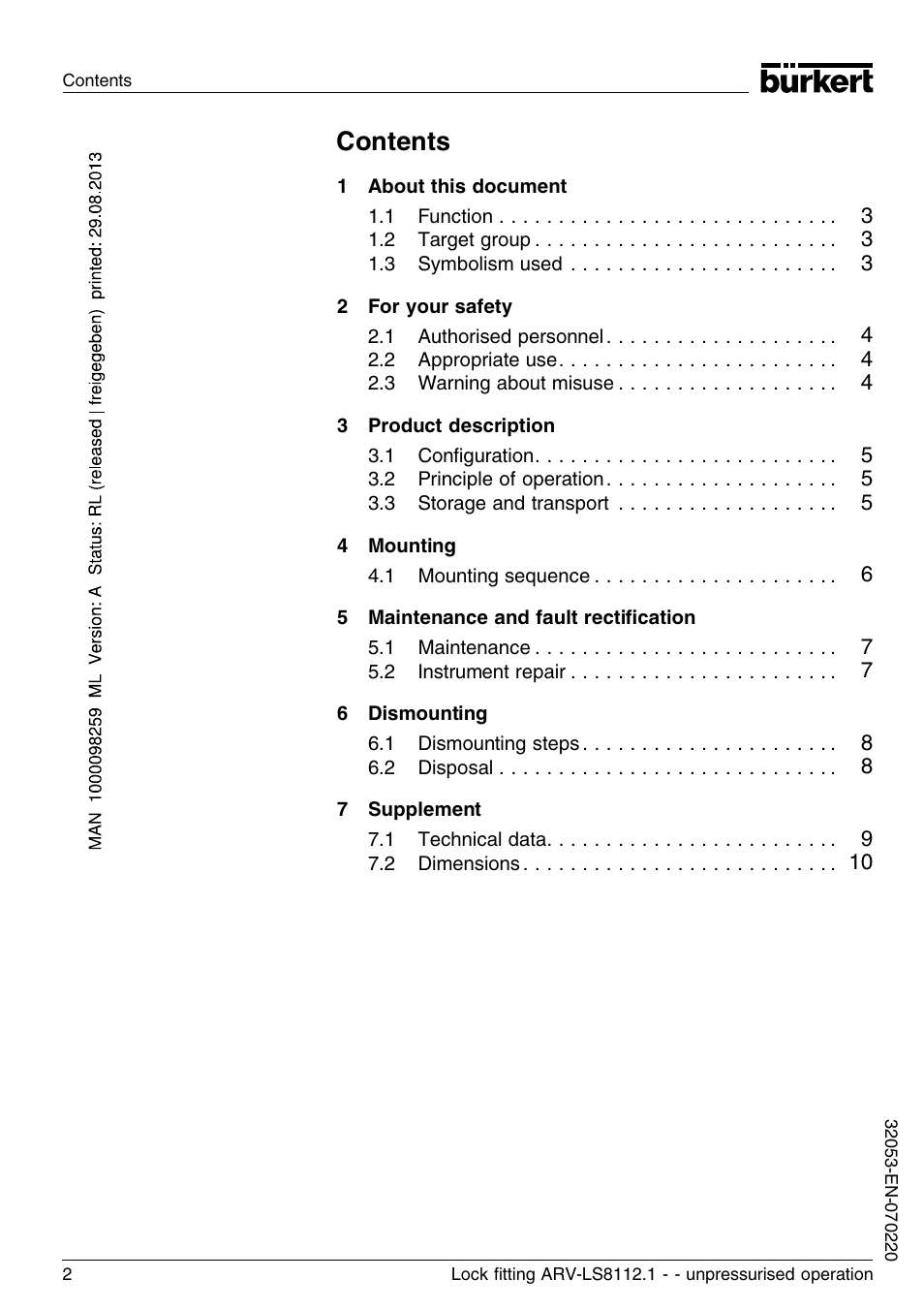 Burkert Type 8112 User Manual | Page 2 / 36