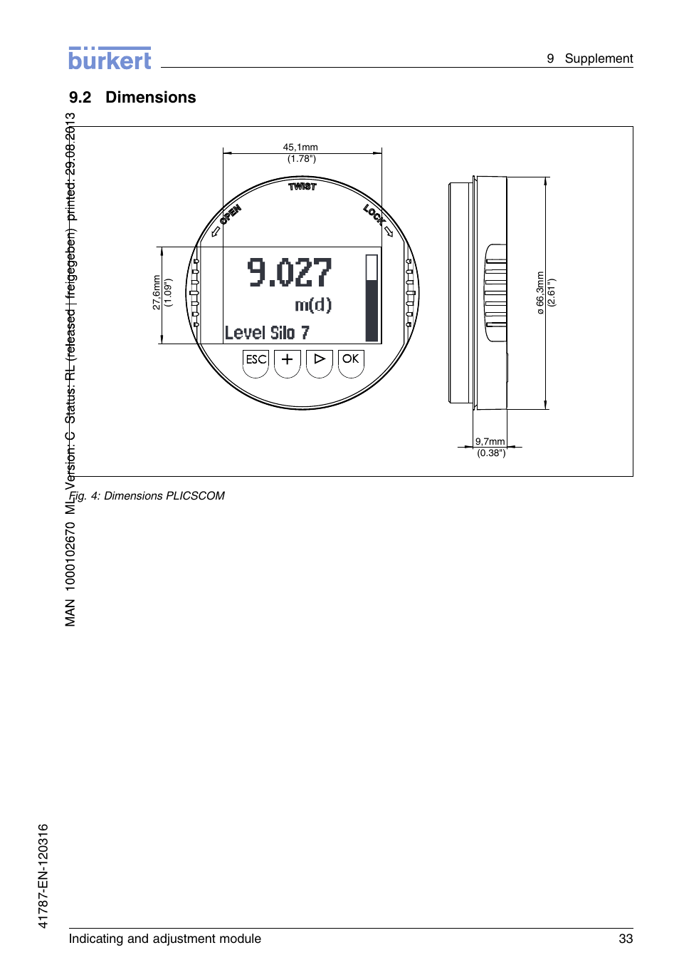 2 dimensions | Burkert Type 8186 User Manual | Page 33 / 112