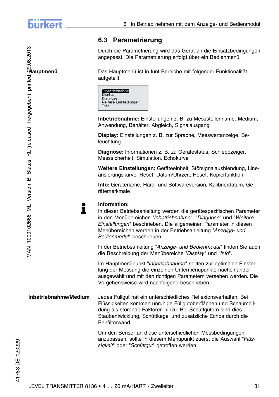 3 parametrierung | Burkert Type 8136 User Manual | Page 107 / 232