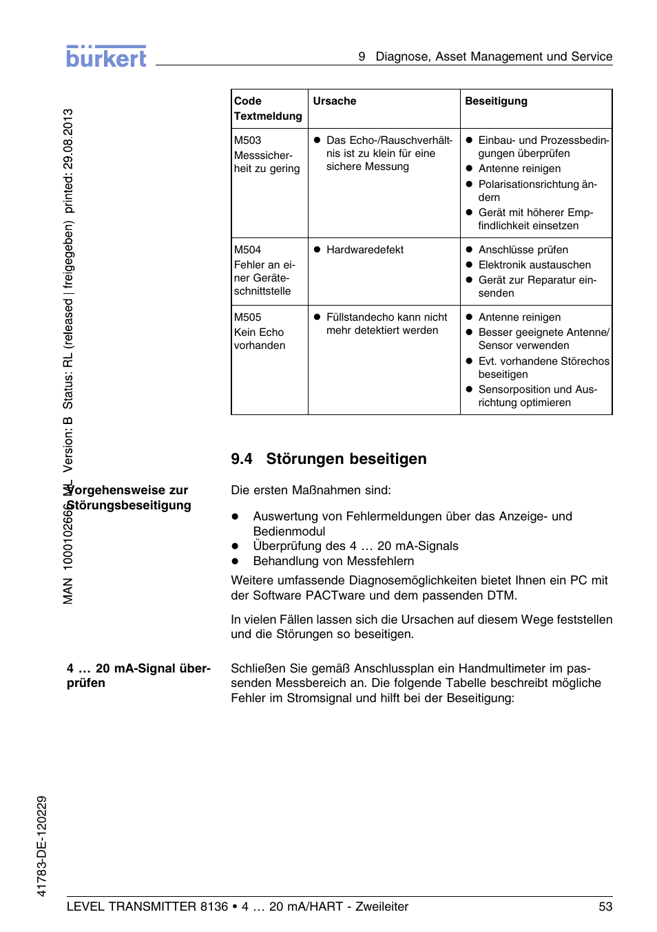 4 störungen beseitigen | Burkert Type 8136 User Manual | Page 129 / 232