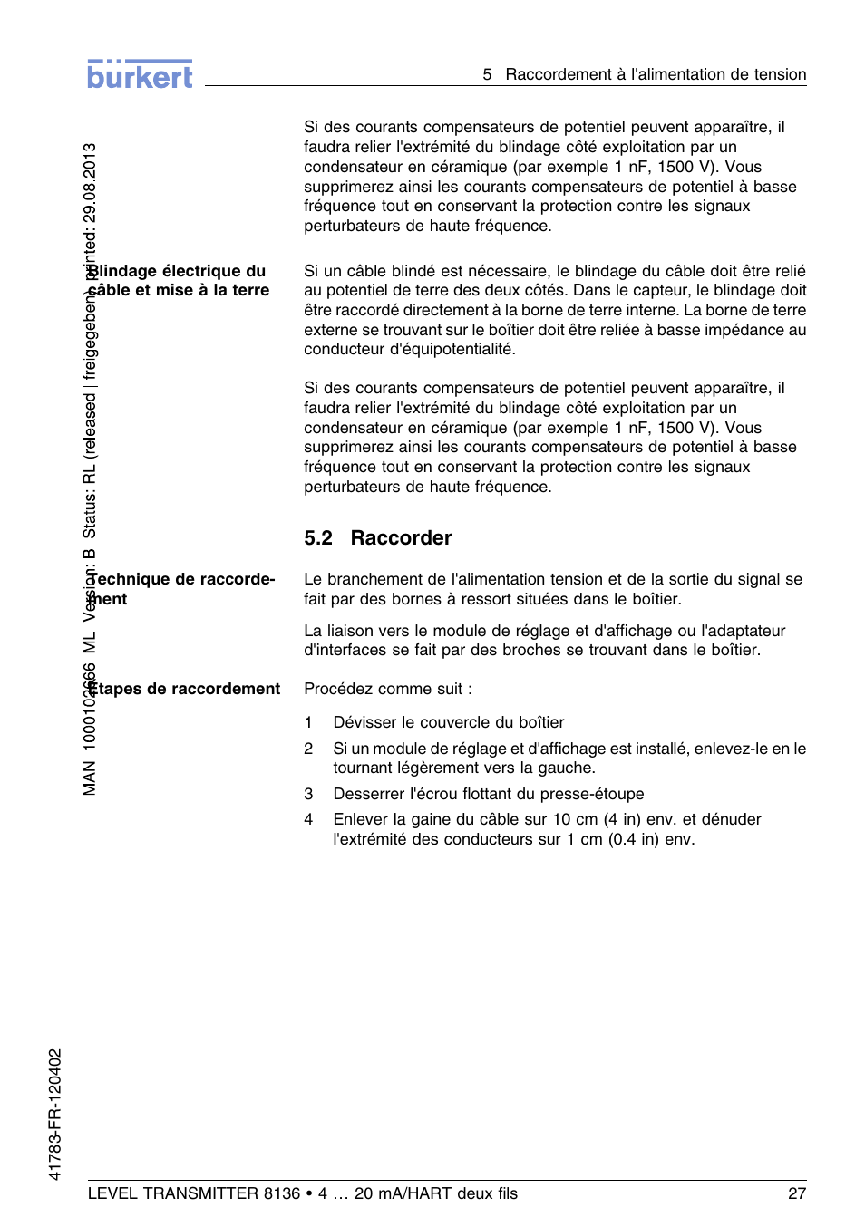 2 raccorder | Burkert Type 8136 User Manual | Page 179 / 232