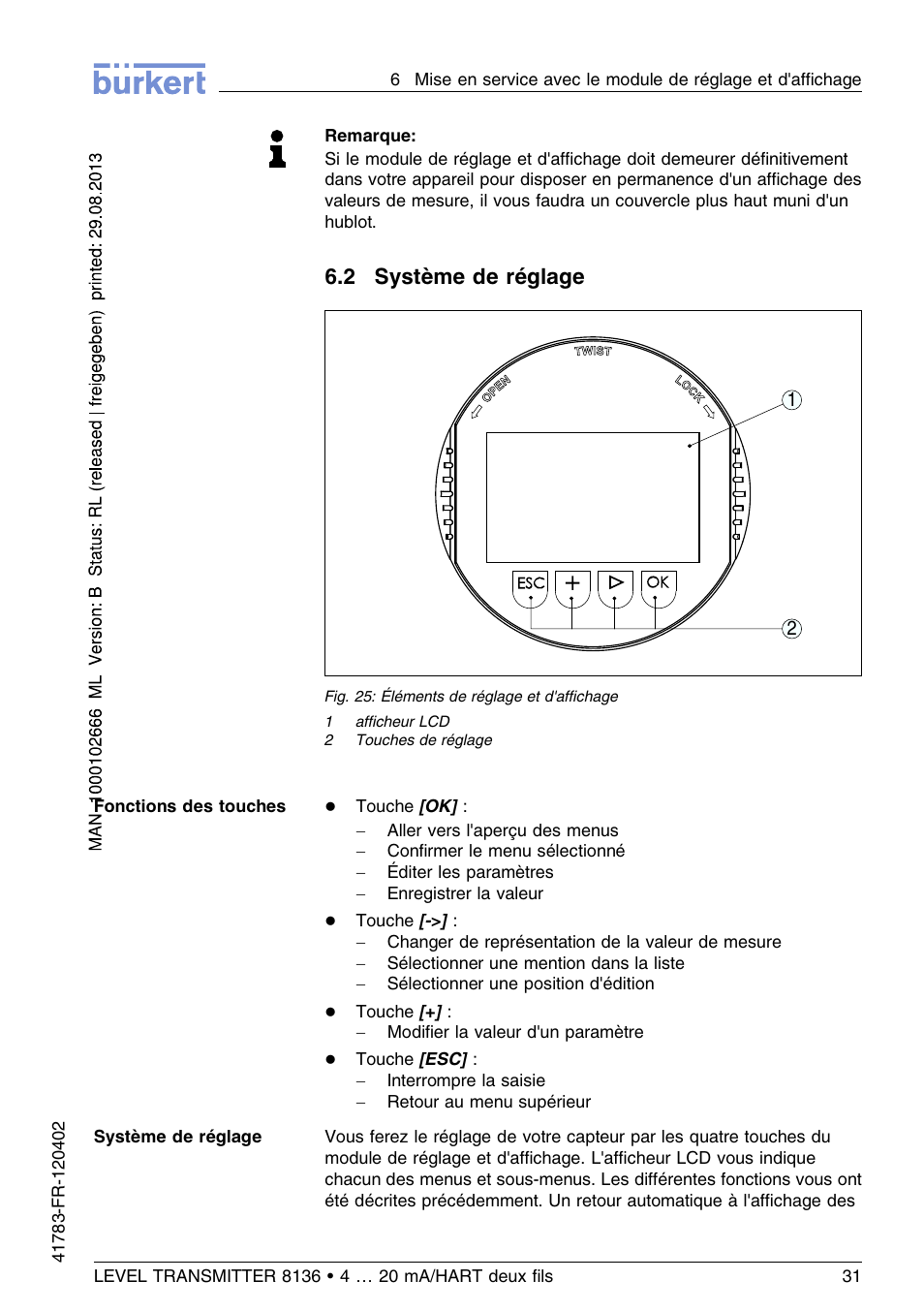 2 système de réglage | Burkert Type 8136 User Manual | Page 183 / 232