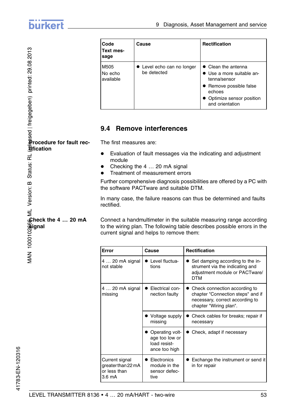 4 remove interferences | Burkert Type 8136 User Manual | Page 53 / 232