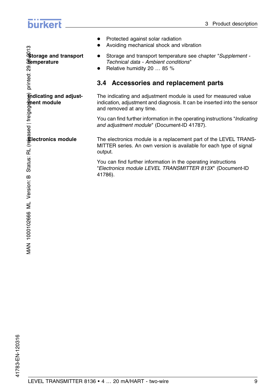 4 accessories and replacement parts | Burkert Type 8136 User Manual | Page 9 / 232