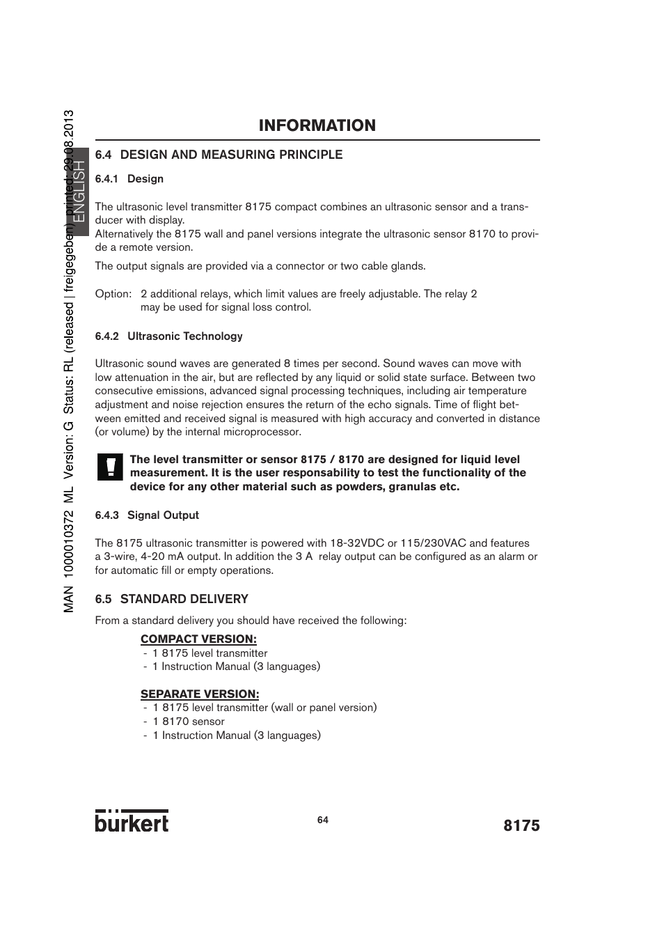 Information, English | Burkert Type 8175 User Manual | Page 132 / 204
