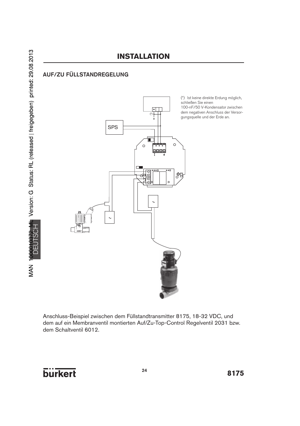 8175 installation, De ut sch | Burkert Type 8175 User Manual | Page 24 / 204