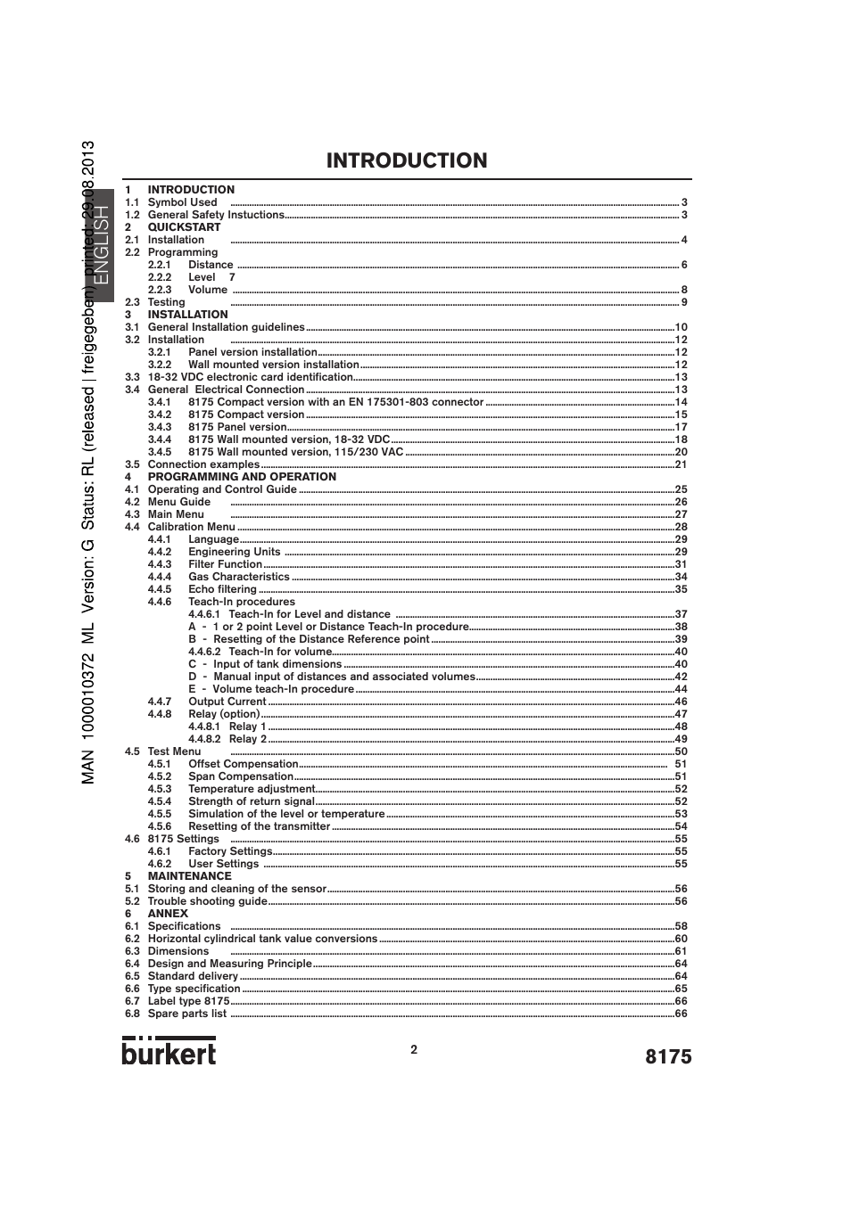 Introduction, English | Burkert Type 8175 User Manual | Page 70 / 204