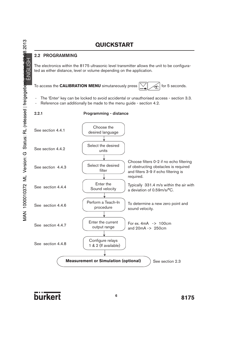 Quickstart, English | Burkert Type 8175 User Manual | Page 74 / 204