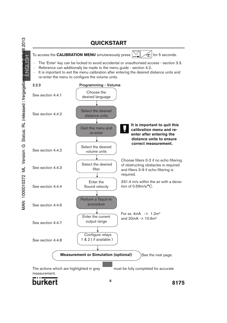 Quickstart, English | Burkert Type 8175 User Manual | Page 76 / 204
