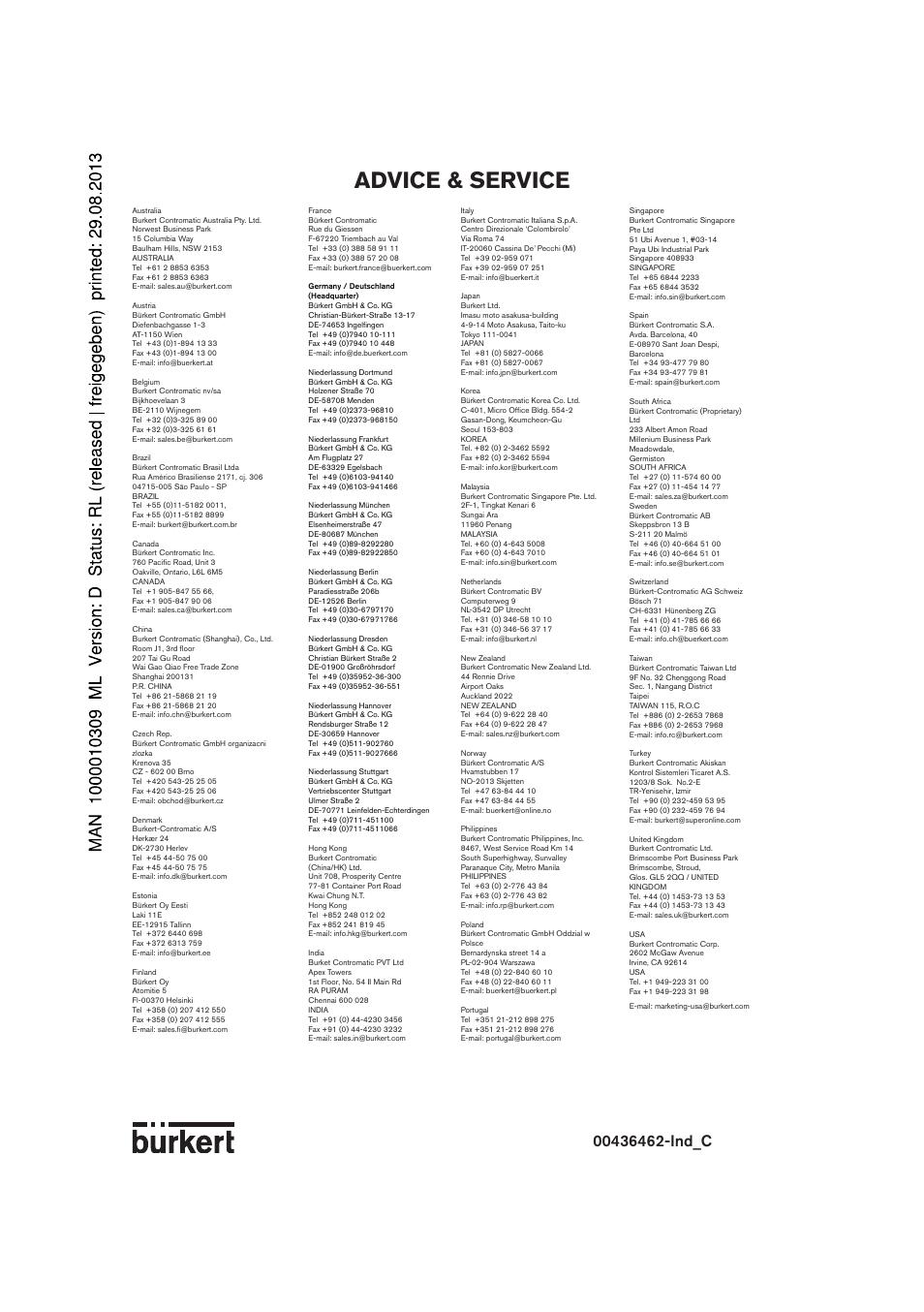 Advice & service | Burkert Type 8175 User Manual | Page 4 / 4