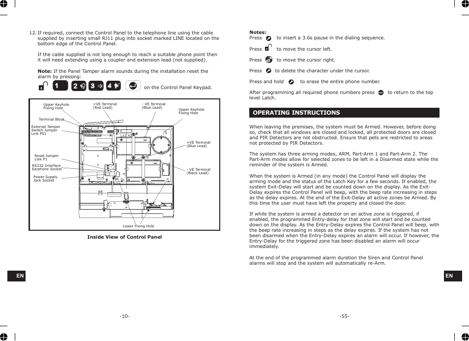ELRO HA68S Multi-zone professional alarm system USERS MANUAL User Manual | Page 12 / 34