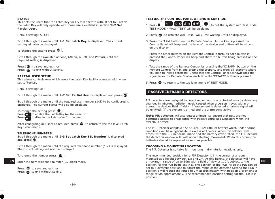 ELRO HA68S Multi-zone professional alarm system USERS MANUAL User Manual | Page 13 / 34