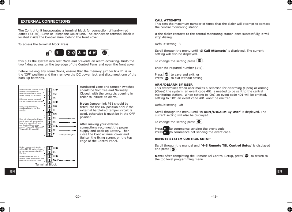 ELRO HA68S Multi-zone professional alarm system USERS MANUAL User Manual | Page 22 / 34