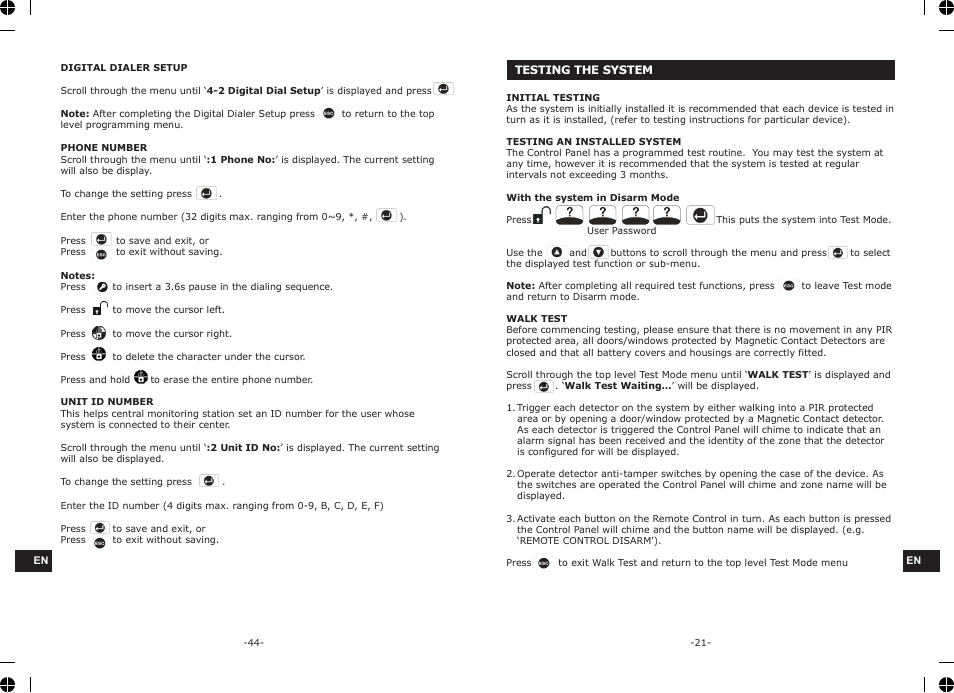 ELRO HA68S Multi-zone professional alarm system USERS MANUAL User Manual | Page 23 / 34