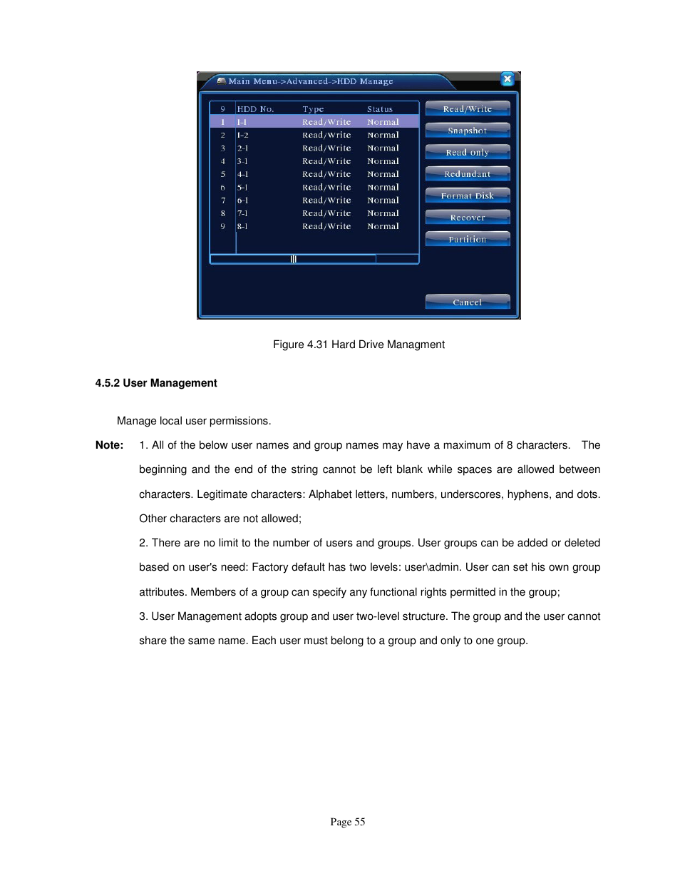 ELRO FA420DVR 4-ch digital recorder + 500 gb hard disc USERS MANUAL User Manual | Page 55 / 73