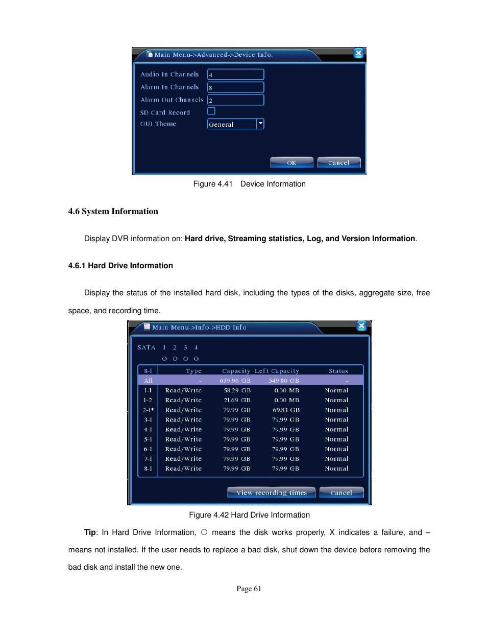 ELRO FA420DVR 4-ch digital recorder + 500 gb hard disc USERS MANUAL User Manual | Page 61 / 73
