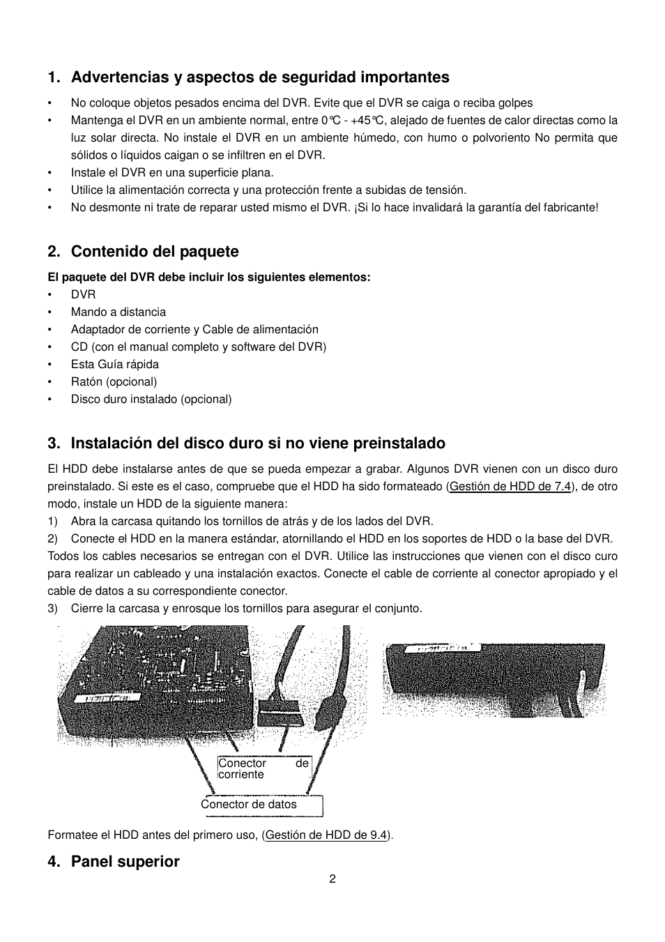 ELRO DVR151S Camera security DVR-system QUICK GUIDE User Manual | Page 3 / 13