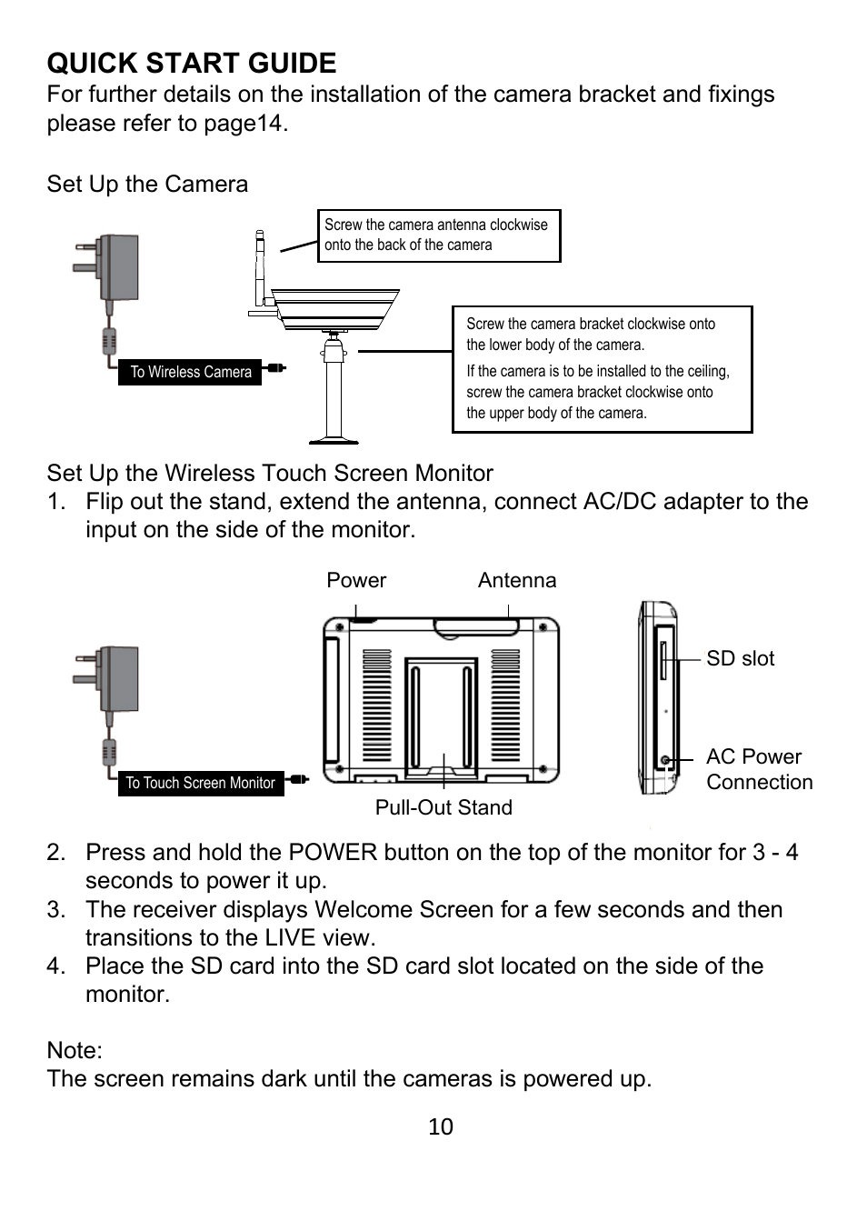 Quick start guide | ELRO DWH SERIES VIDEO SECURITY SYSTEM User Manual | Page 10 / 39