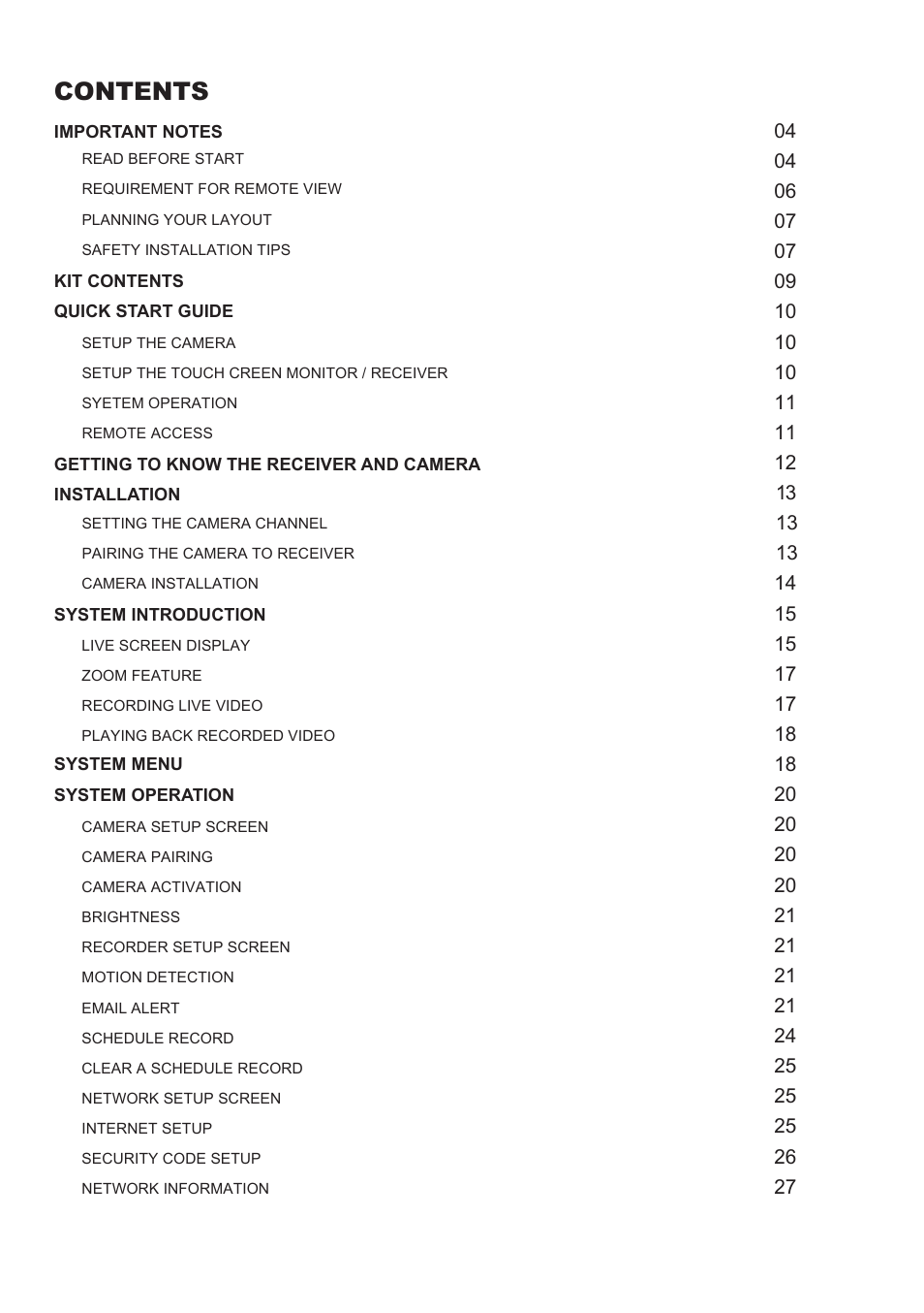 ELRO DWH SERIES VIDEO SECURITY SYSTEM User Manual | Page 2 / 39