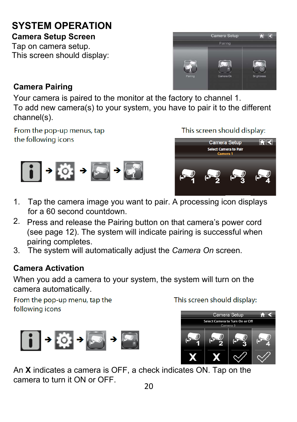 System operation | ELRO DWH SERIES VIDEO SECURITY SYSTEM User Manual | Page 20 / 39